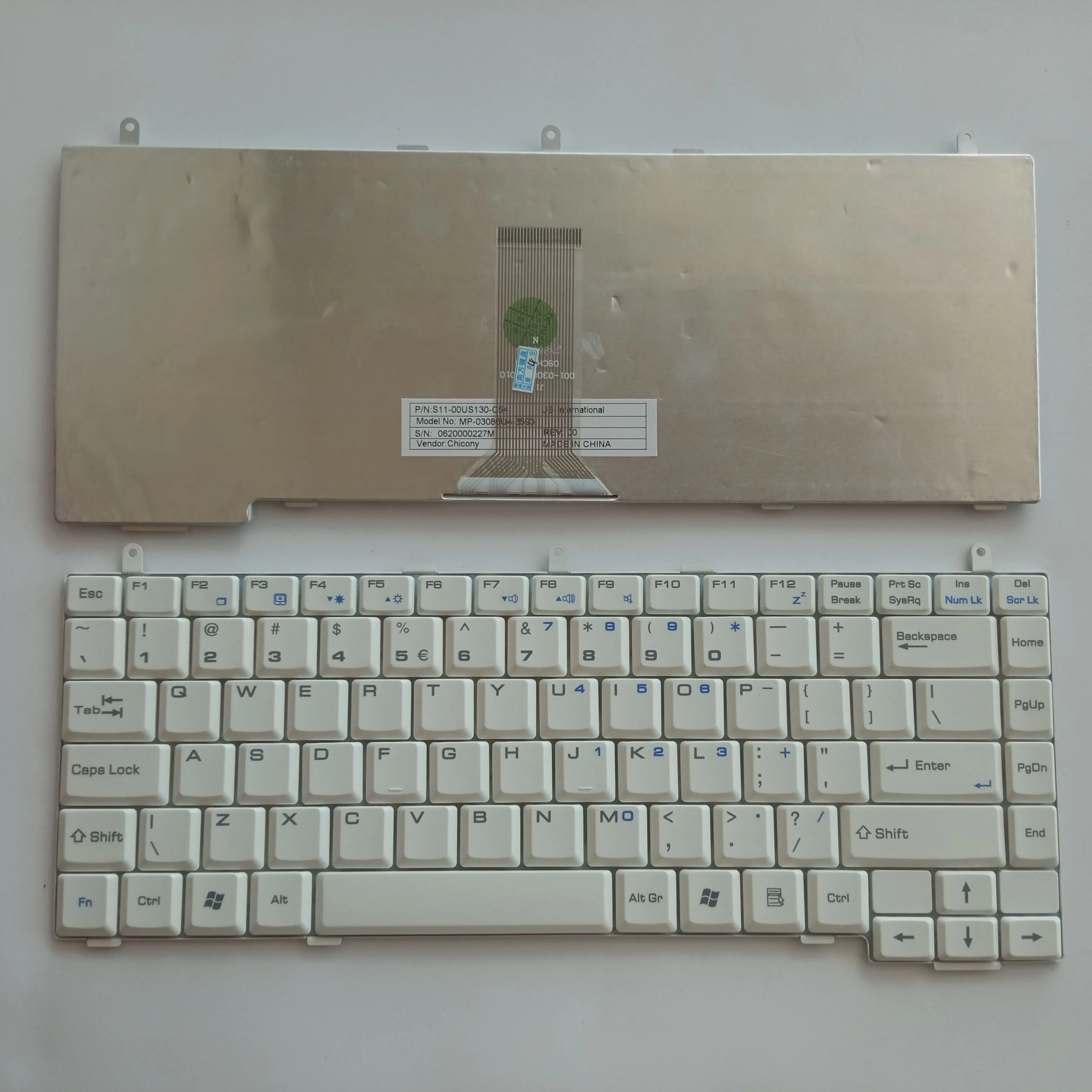 Picture of Laptop US keyboard forNew Replacement Keyboard Laptop For MSI VR330/S420 WHITE US US Layout